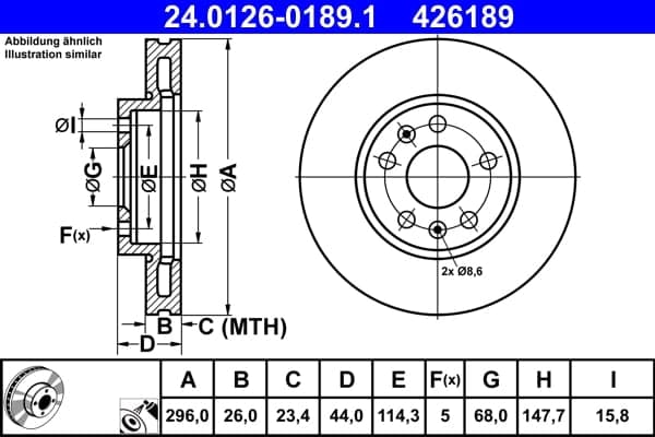 Brake Disc — ATE 24.0126-0189.1