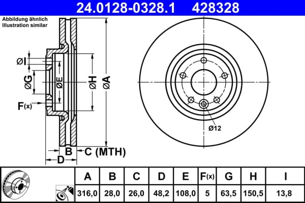 Brake Disc — ATE 24.0128-0328.1