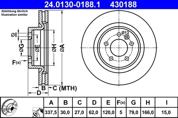 Brake Disc — ATE 24.0130-0188.1