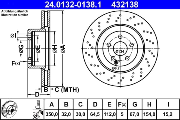 Brake Disc — ATE 24.0132-0138.1
