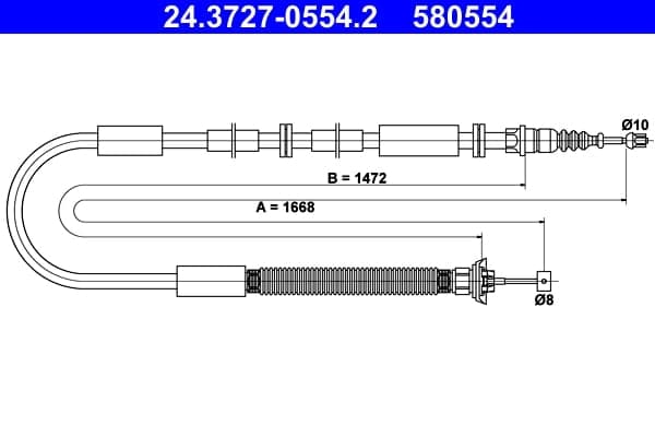 Cable Pull, parking brake — ATE 24.3727-0554.2