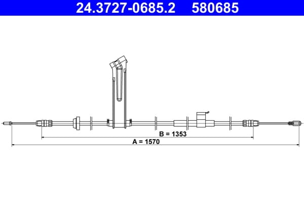 Cable Pull, parking brake — ATE 24.3727-0685.2