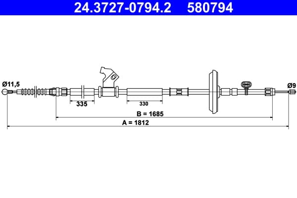 Cable Pull, parking brake — ATE 24.3727-0794.2
