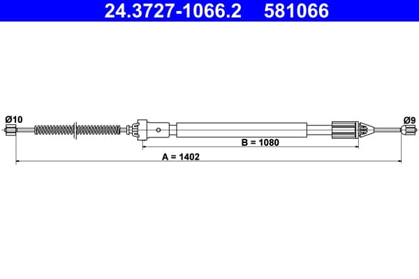 Cable Pull, parking brake — ATE 24.3727-1066.2