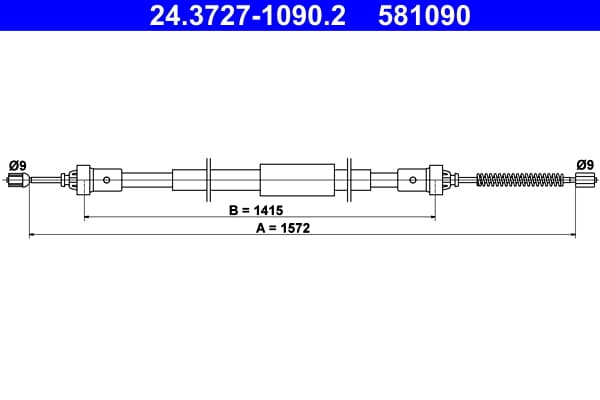 Cable Pull, parking brake — ATE 24.3727-1090.2