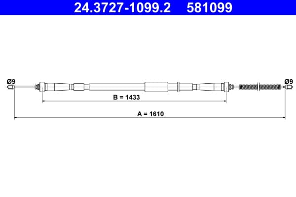 Cable Pull, parking brake — ATE 24.3727-1099.2