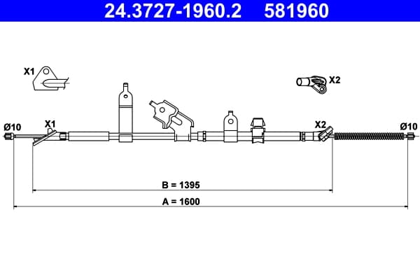 Cable Pull, parking brake — ATE 24.3727-1960.2