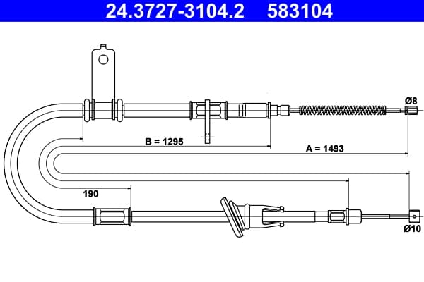 Cable Pull, parking brake — ATE 24.3727-3104.2
