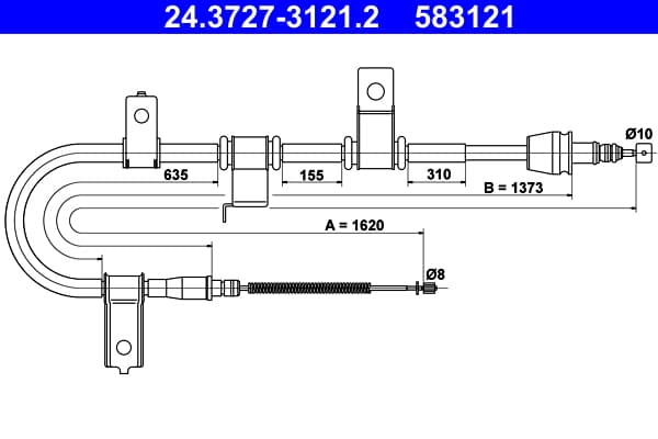 Cable Pull, parking brake — ATE 24.3727-3121.2