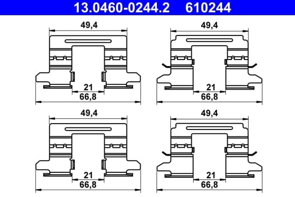 Accessory Kit, disc brake pad — ATE 13.0460-0244.2