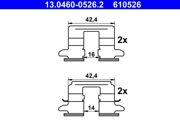 Accessory Kit, disc brake pad — ATE 13.0460-0526.2