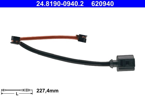 Warning Contact, brake pad wear — ATE 24.8190-0940.2