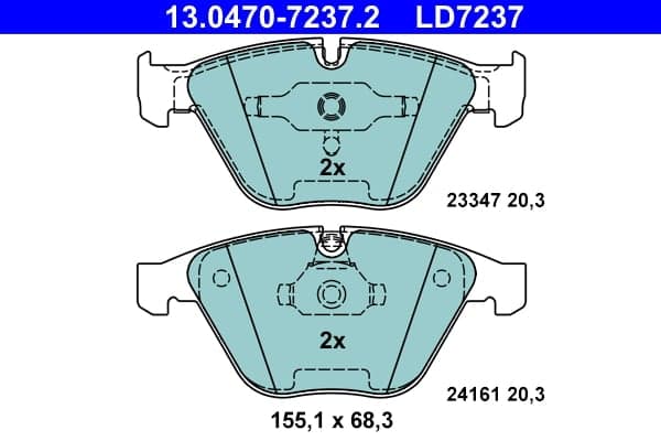 Brake pad set — ATE 13.0470-7237.2