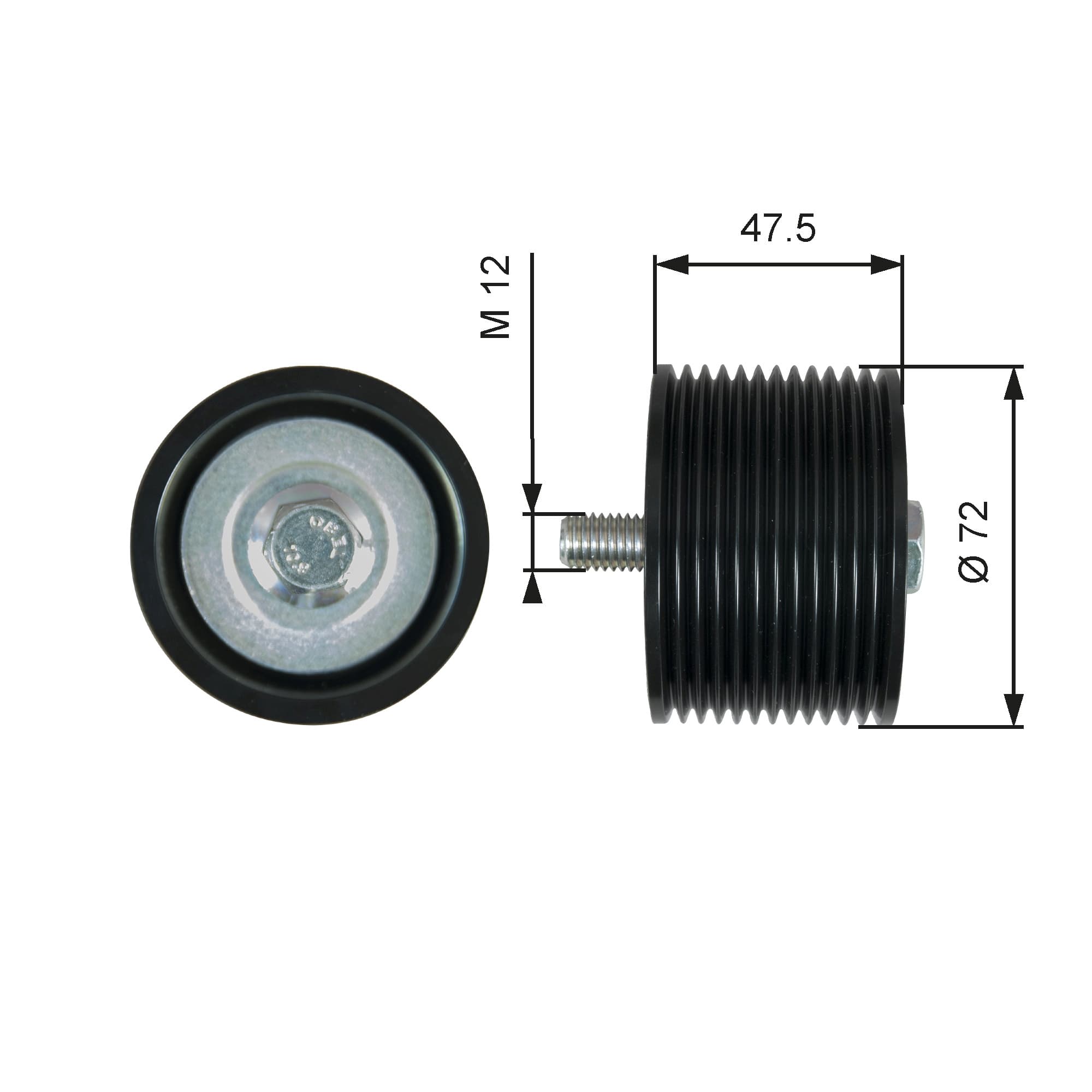 Deflection/Guide Pulley, V-ribbed belt — GATES T36627