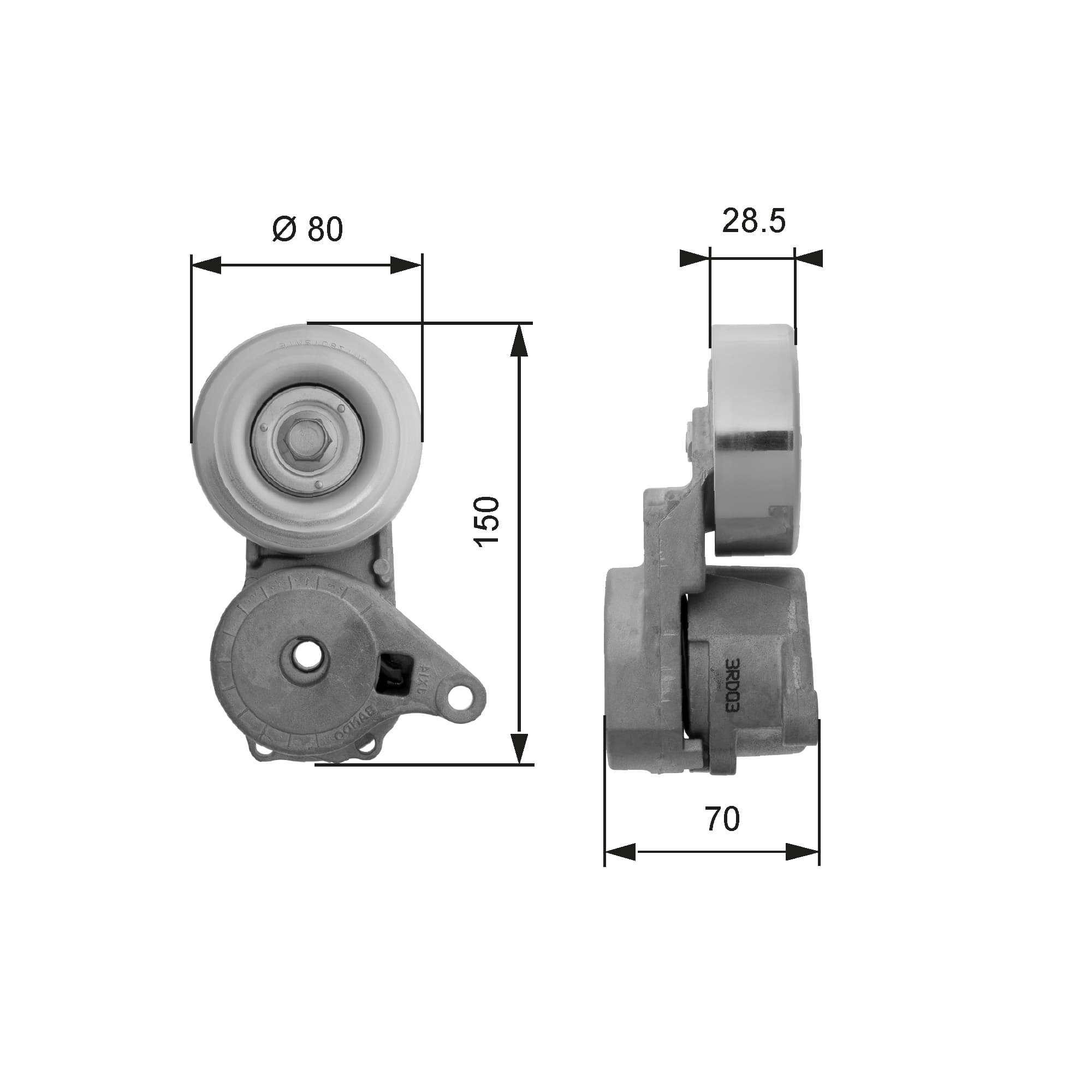 Belt Tensioner, V-ribbed belt — GATES T38413