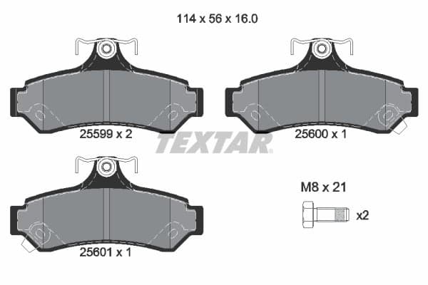 Brake pad set — TEXTAR 2559901