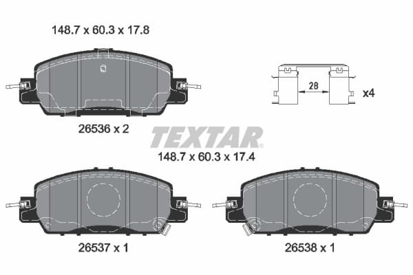 Brake pad set — TEXTAR 2653601