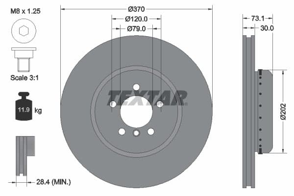 Brake Disc — TEXTAR 92265325