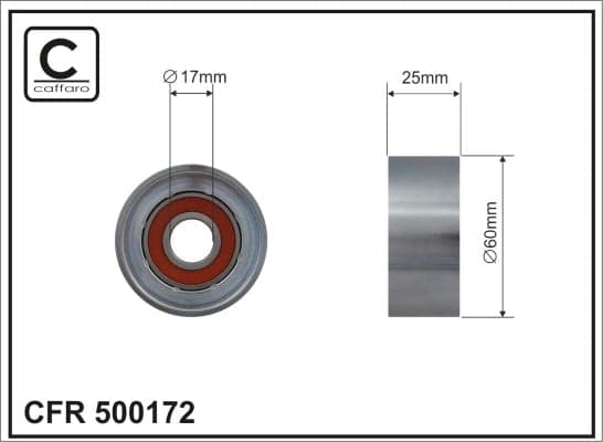 Tensioner Pulley, V-ribbed belt — CAFFARO 500172