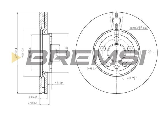 Brake Disc — BREMSI CD7165V
