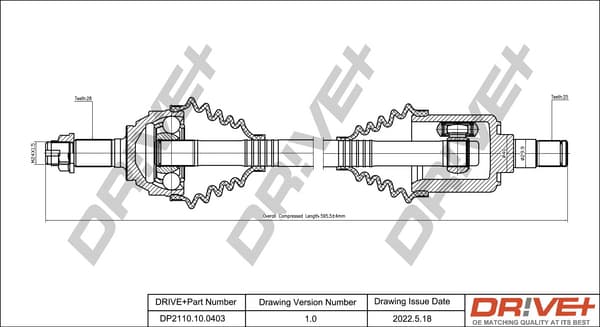 Dr!ve+ DP2110.10.0403 CV Shaft