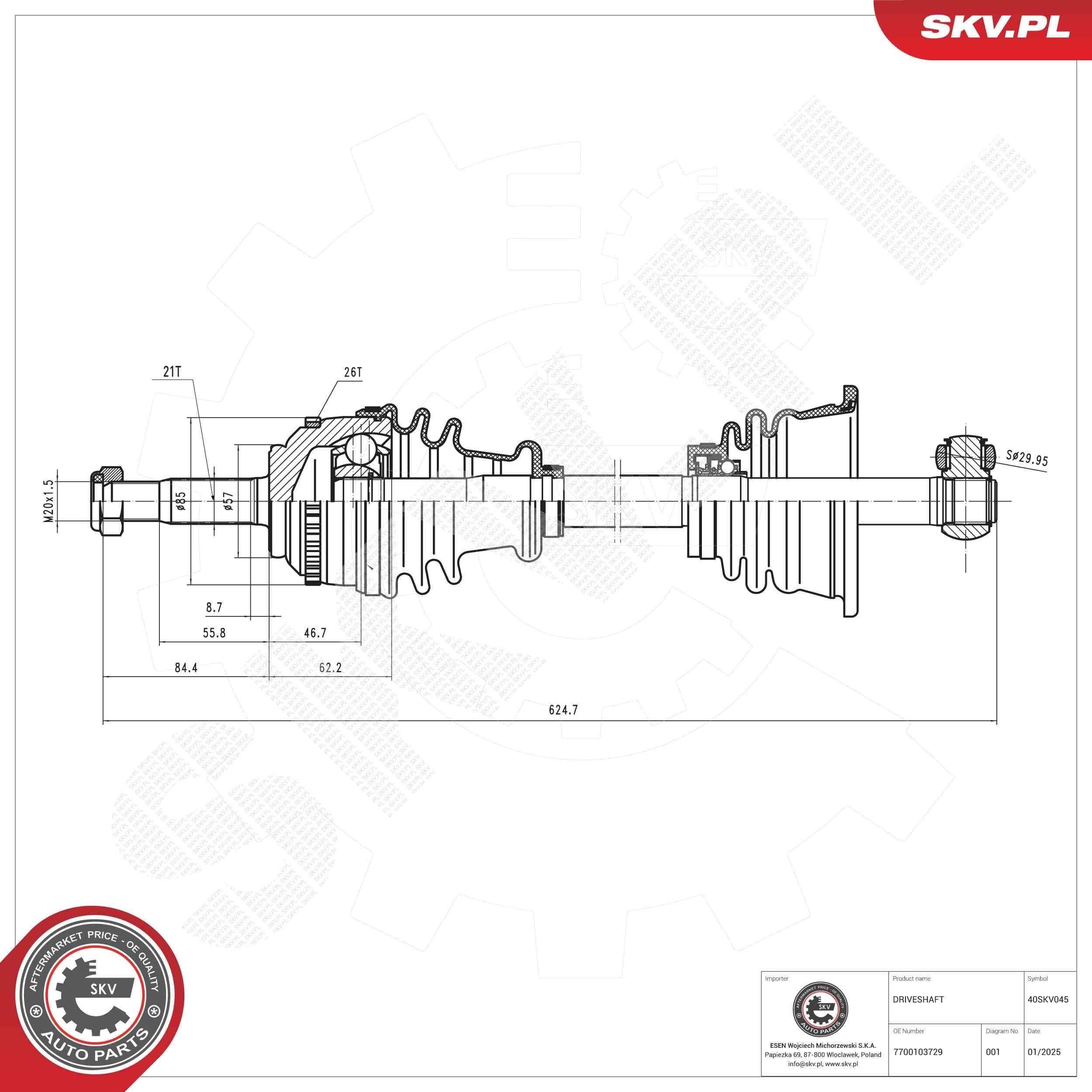 ESEN SKV 40SKV045 CV shaft