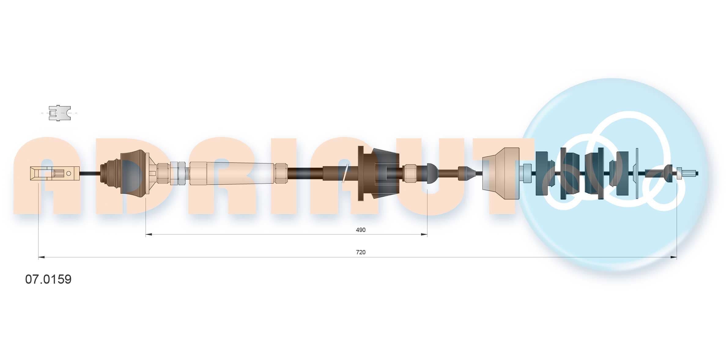 Cable Pull, clutch control — ADRIAUTO 07.0159