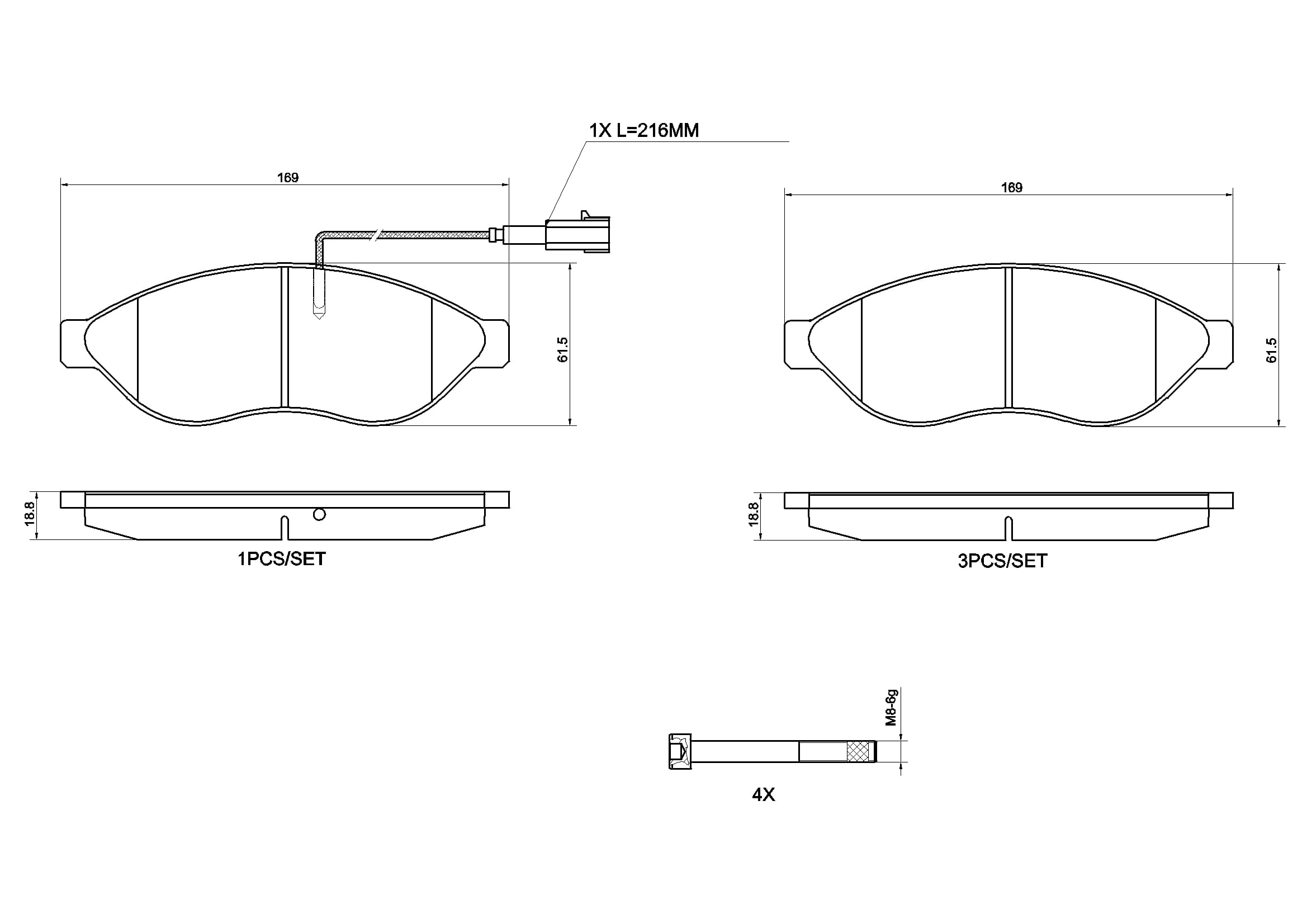 Brake pad set — BREMBO P 23 200