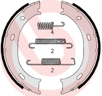 Brake Shoe Set, parking brake — BREMBO S 50 510