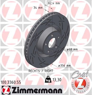 Brake Disc — ZIMMERMANN 100.3360.55