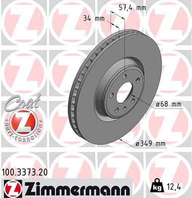 Brake Disc — ZIMMERMANN 100.3373.20