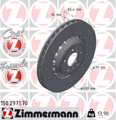 Brake Disc — ZIMMERMANN 150.2971.70