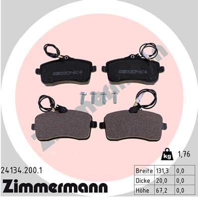 Brake pad set — ZIMMERMANN 24134.200.1
