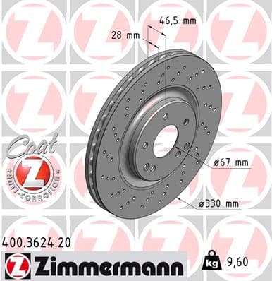 Brake Disc — ZIMMERMANN 400.3624.20