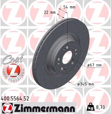 Brake Disc — ZIMMERMANN 400.5564.52
