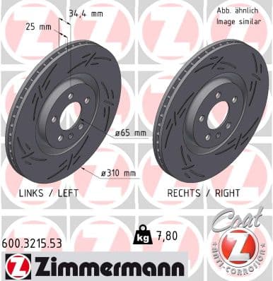 Brake Disc — ZIMMERMANN 600.3215.53