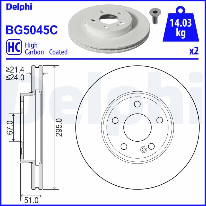 Brake Disc — DELPHI BG5045C