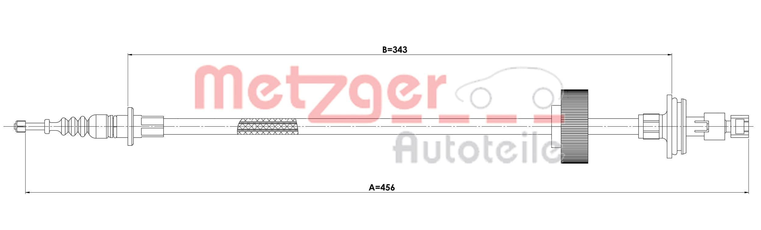 Cable Pull, parking brake — METZGER AUTOTEILE 1E.ME002