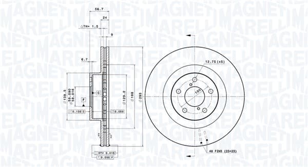 Brake Disc — MAGNETI MARELLI 360406045501