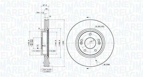 Brake Disc — MAGNETI MARELLI 360406167001