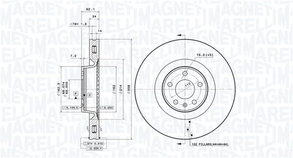 Brake Disc — MAGNETI MARELLI 360406204301