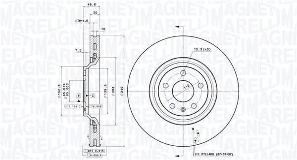 Brake Disc — MAGNETI MARELLI 360406205101