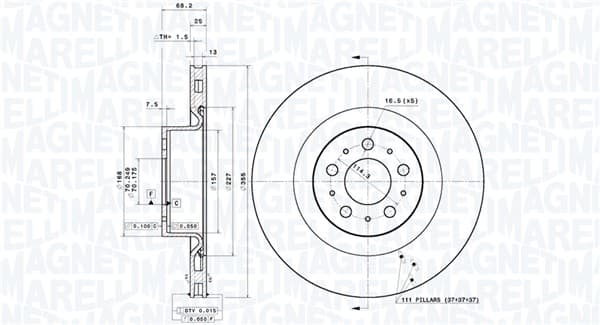 MAGNETI MARELLI 360406212201 Brake Disc