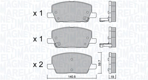 Brake pad set — MAGNETI MARELLI 363916061295