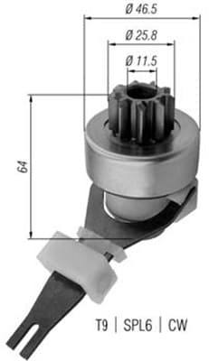 Pinion, starter — MAGNETI MARELLI 940113020438