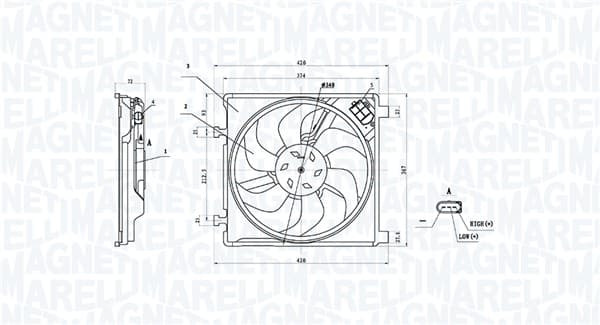 Fan, engine cooling — MAGNETI MARELLI 069422896010