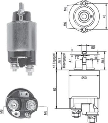 Solenoid Switch, starter — MAGNETI MARELLI 940113050235