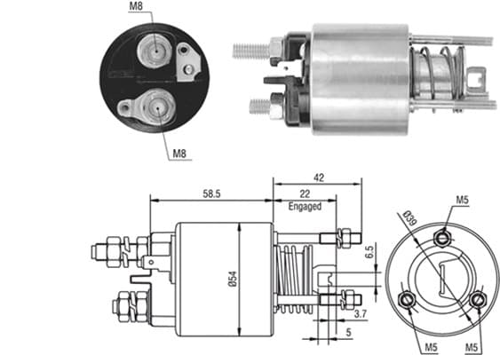 Solenoid Switch, starter — MAGNETI MARELLI 940113050384