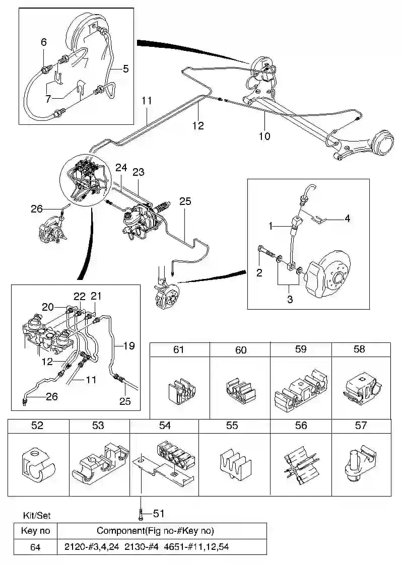 PIPE A-BRAKE,FRT,1ST RH (RHD) — Lanos Lanos T150 (2017–2020) — BRAKE PIPE(ABS) (4651)