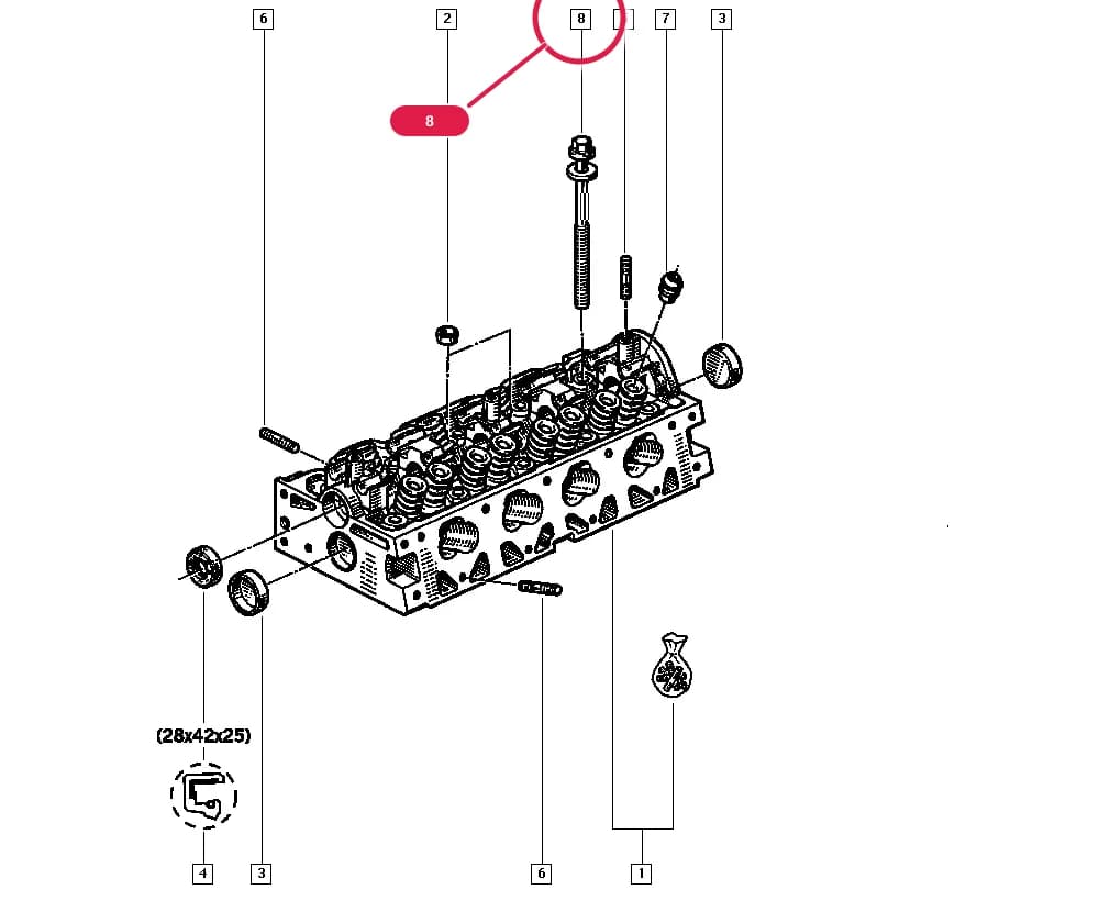 NFMO = F, Engine fabrication number < 0417846 — K48R — Manual › 11 Upper engine / Cylinder head - Valve rocker cover